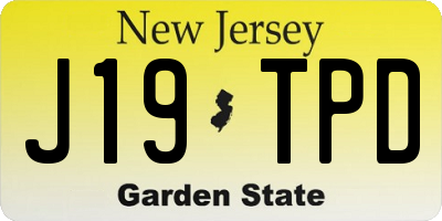 NJ license plate J19TPD