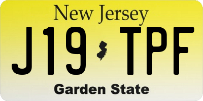 NJ license plate J19TPF