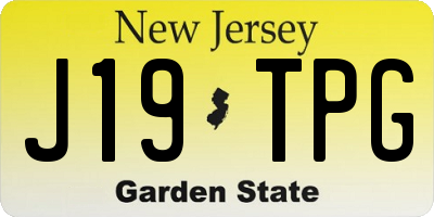 NJ license plate J19TPG