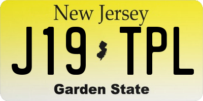 NJ license plate J19TPL