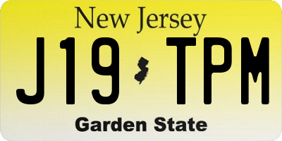 NJ license plate J19TPM