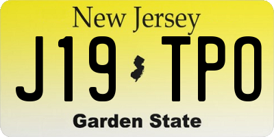 NJ license plate J19TPO
