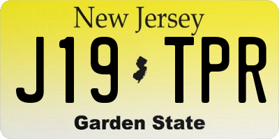 NJ license plate J19TPR