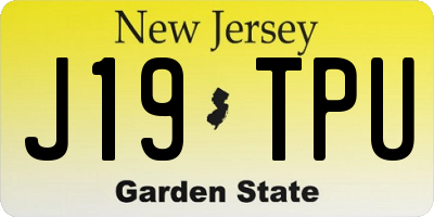 NJ license plate J19TPU