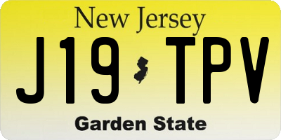 NJ license plate J19TPV