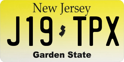 NJ license plate J19TPX