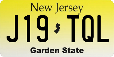 NJ license plate J19TQL