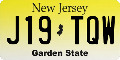 NJ license plate J19TQW