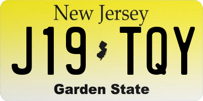 NJ license plate J19TQY
