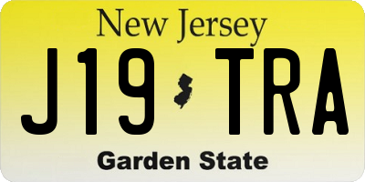 NJ license plate J19TRA
