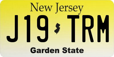 NJ license plate J19TRM