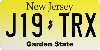 NJ license plate J19TRX
