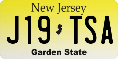NJ license plate J19TSA