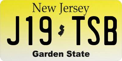 NJ license plate J19TSB