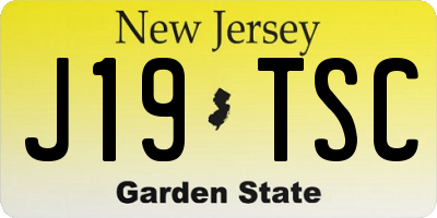 NJ license plate J19TSC
