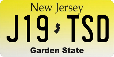 NJ license plate J19TSD