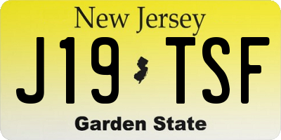 NJ license plate J19TSF