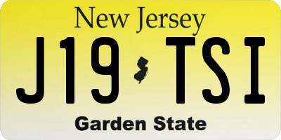 NJ license plate J19TSI