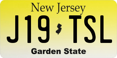 NJ license plate J19TSL