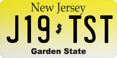 NJ license plate J19TST