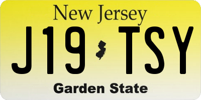NJ license plate J19TSY