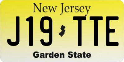 NJ license plate J19TTE