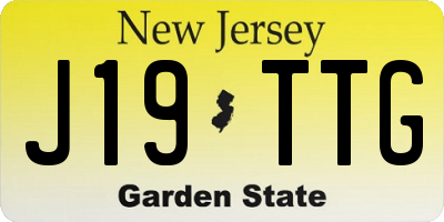 NJ license plate J19TTG