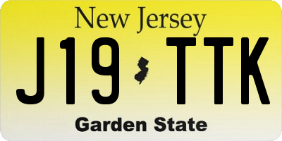 NJ license plate J19TTK