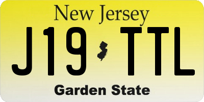 NJ license plate J19TTL