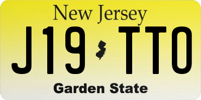 NJ license plate J19TTO