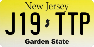 NJ license plate J19TTP