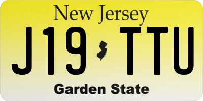 NJ license plate J19TTU