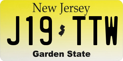 NJ license plate J19TTW