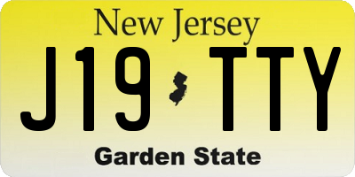 NJ license plate J19TTY