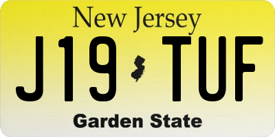 NJ license plate J19TUF
