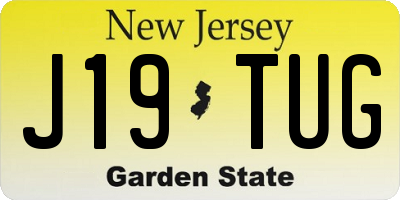 NJ license plate J19TUG