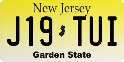 NJ license plate J19TUI