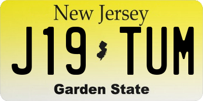 NJ license plate J19TUM
