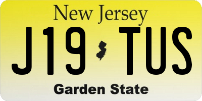 NJ license plate J19TUS