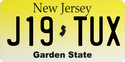 NJ license plate J19TUX