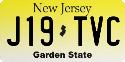 NJ license plate J19TVC