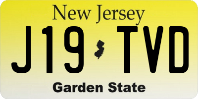 NJ license plate J19TVD