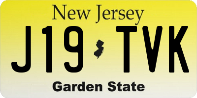 NJ license plate J19TVK