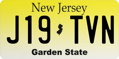 NJ license plate J19TVN