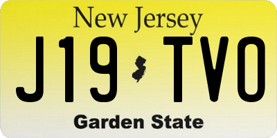 NJ license plate J19TVO