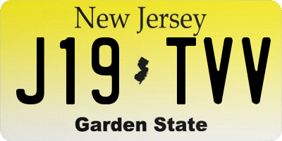 NJ license plate J19TVV