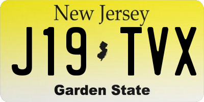 NJ license plate J19TVX
