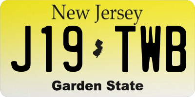 NJ license plate J19TWB