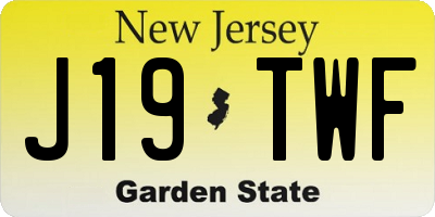 NJ license plate J19TWF