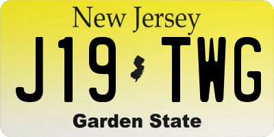 NJ license plate J19TWG
